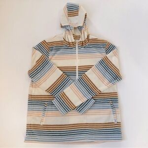 O’Neill Hooded Striped Quarter Zip Fleece Pullover